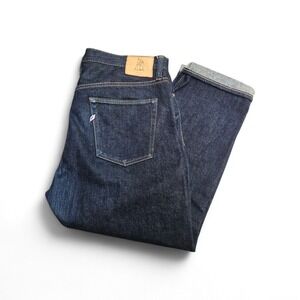 Pure Blue Japan Syoaiya Selvedge Dark Indigo Relaxed Tapered Jeans XX019 Mens 38